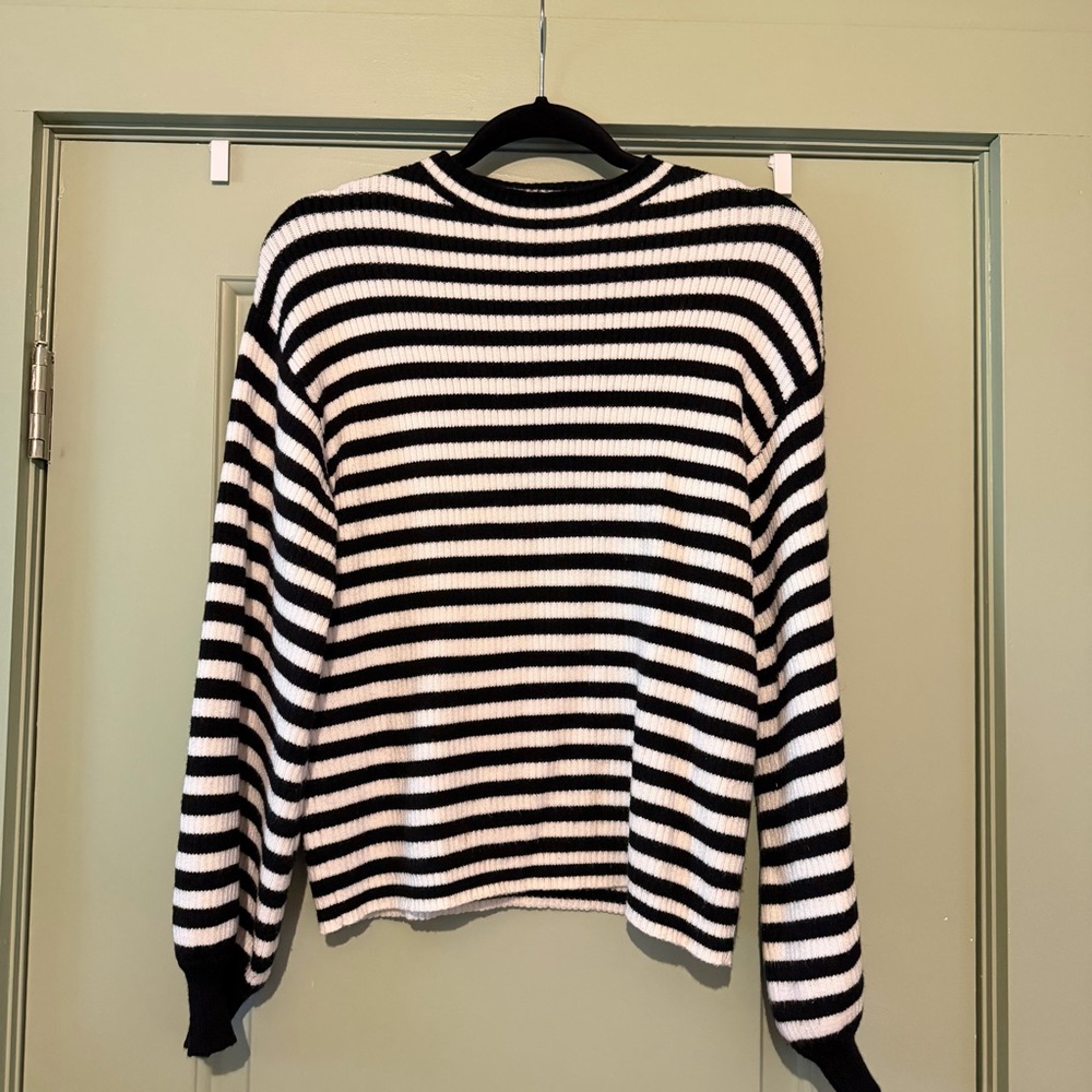 NWOT Anthropologie Black and White Striped Sweater